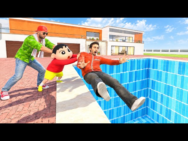 😱 Jack Aur Shinchan Ne Chacha Ji Ko Swimming Pool Me Dhakka De Diya 😱 - INDIAN THEFT AUTO SIMULATOR