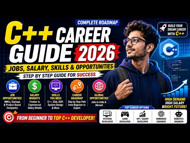 C++ Career Guide 2026 🚀 | Salary, Roadmap, Skills, Jobs & Complete Developer Guide