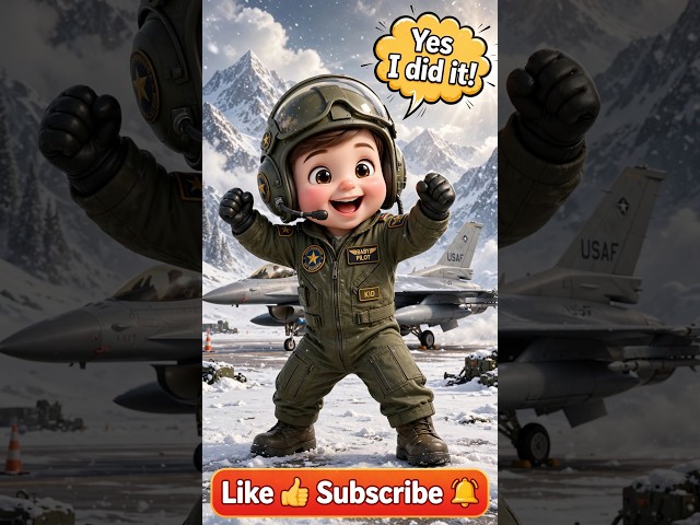 Baby Maverick ✈️❄️ | The Tiny Fighter Pilot! 😎#babypilot