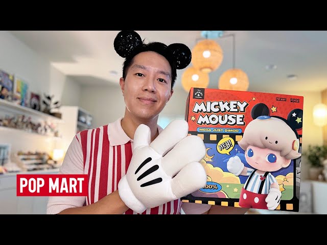 DIMOO GOES TO DISNEY! POP MART: MEGA JUST DIMOO 400% MICKEY MOUSE Unboxing -Disneybound Vinyl Figure