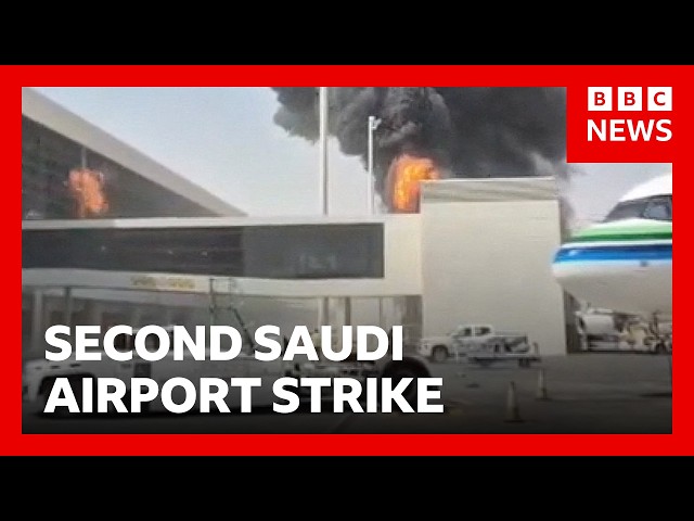 Second Houthi strike on Riyadh airport in two days | BBC News