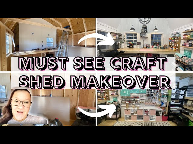 MUST SEE!! AMAZING SHED TURNED INTO CRAFT ROOM MAKEOVER 2021 | HIGH END DIY TINY SHE SHED MAKEOVER