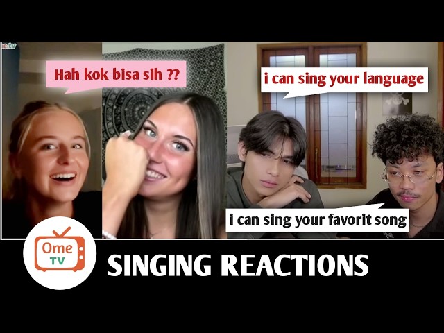 Dua Cowok Indonesia Bikin bule ini kaget berkali kali setelah di Nyanyiin wkwk SINGING REACTIONS