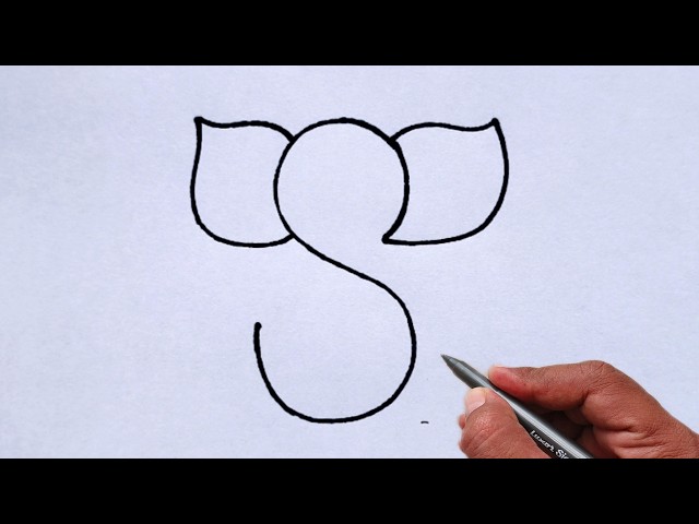 How to Draw Lord Ganesha from Letter S | Easy Ganesh Drawing Tutorial 🙏
