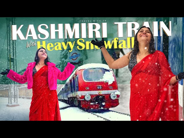 Kashmir Valley train Journey | Banihal to Srinagar train in Snowfall | Kashmir Train vlog