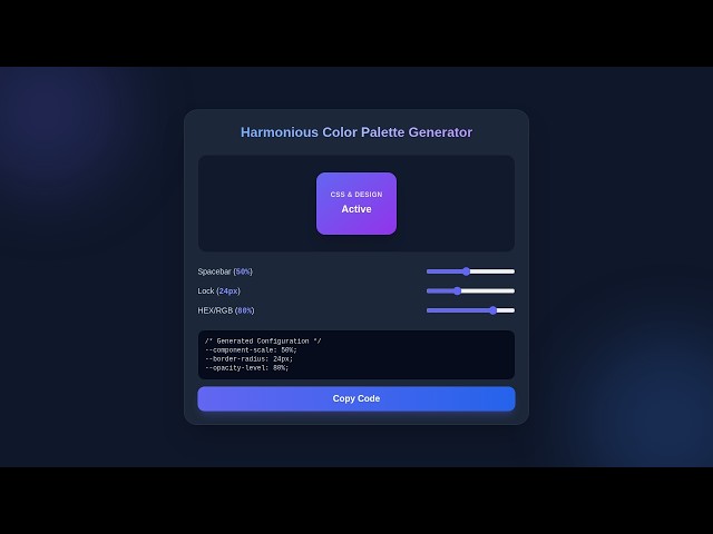 Harmonious Color Palette Generator Tutorial - Clean Code & Tailwind CSS
