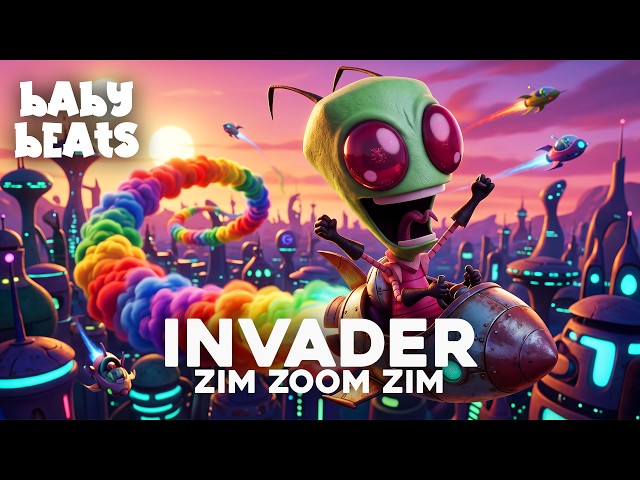 Invader Zim Zoom - Toddler Video, Nursery Rhymes, | 3D Song for Kids | Educational AI Video