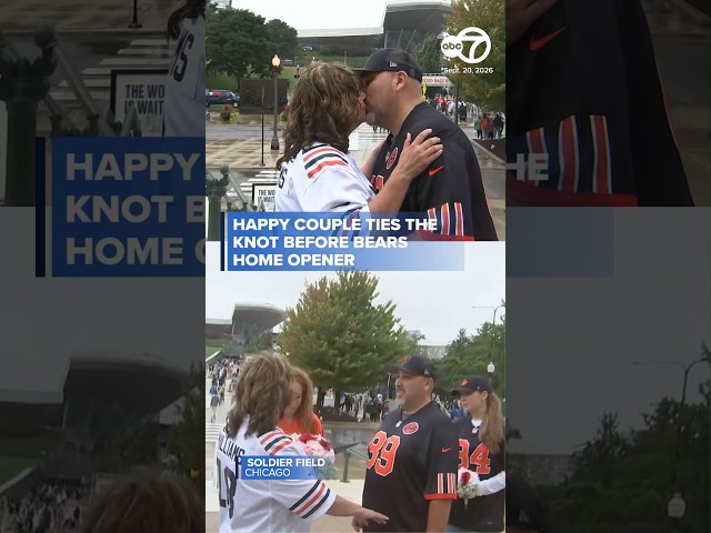 Happy couple ties the knot before Bears home opener