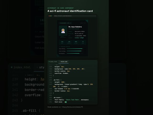 Astronaut Profil Card COmposant