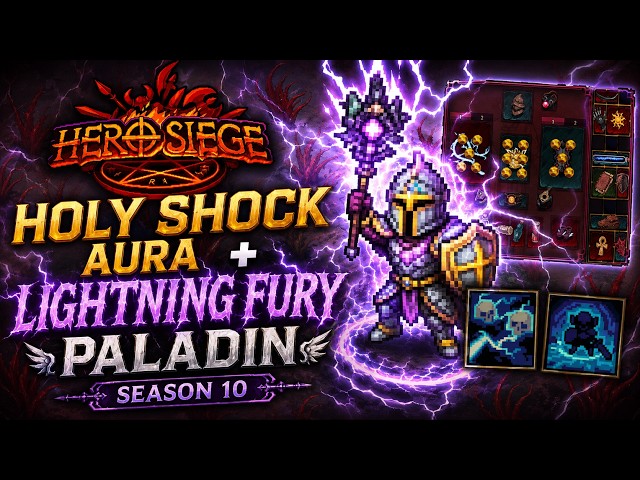 100 Holy Shock Aura + Lightning Fury Pally VS Hell Kaelith - Hero Siege S10 Day 4