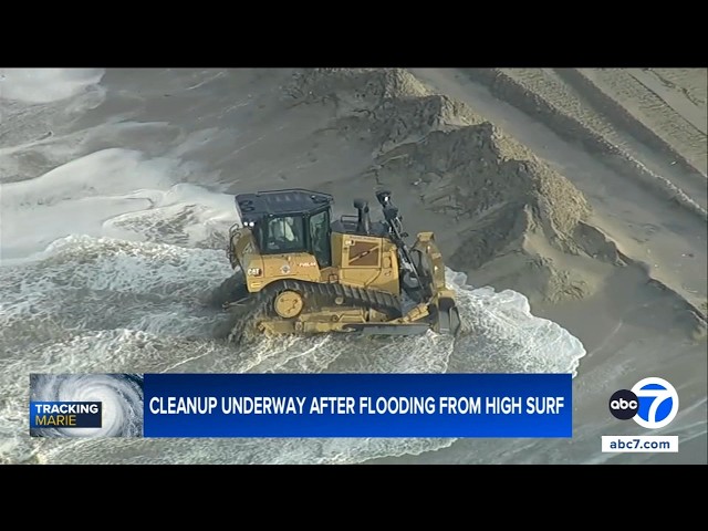 Seal Beach residents begin cleanup after high surf floods boardwalk, prepare for more water
