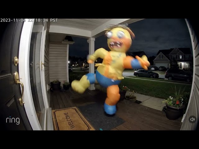 Ring Camera Catches Inflatable Dancing On Porch At 10:18 PM | Doorbell Boogie #009
