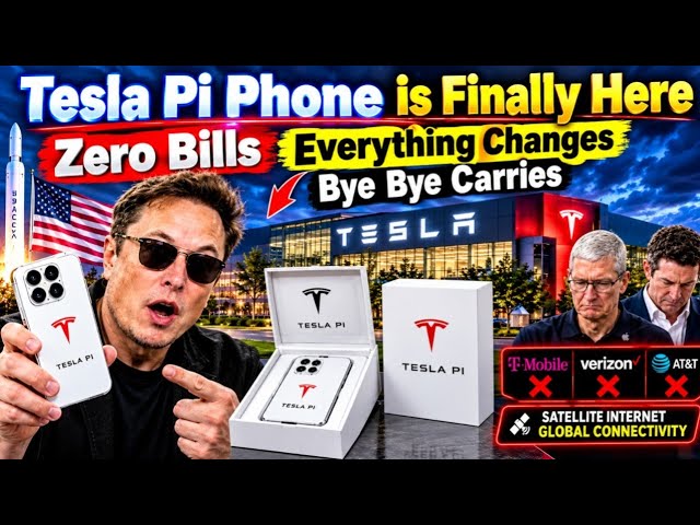 Tesla Pi Phone: No Bills? AI Data Centers in Space, Starlink & AT&T, T-Mobile, Verizo | Concept
