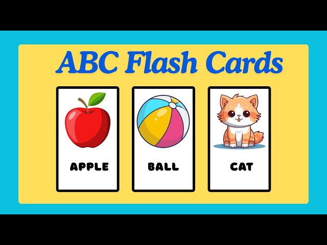 ABC Flashcards for Toddlers | Learn A to Z alphabet with Easy Words & Pictures | Babies First Words