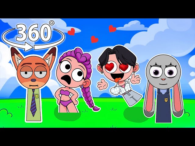 SPRUNKI KPOP HUNTRIX React In 360! RUMI, JINU & MIRA LOVE? | Kpop Demons Hunters (ZOOTOPIA 2)