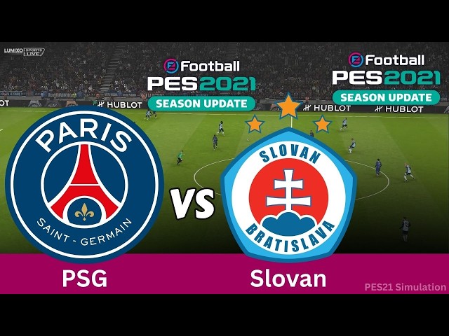PSG vs Slovan Bratislava | Match complet | eFootball PES 21 Gameplay