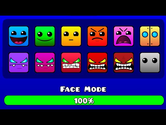 DIFFICULTY DASH (All Face Levels / All Coins) | Geometry Dash Difficulty Face Levels