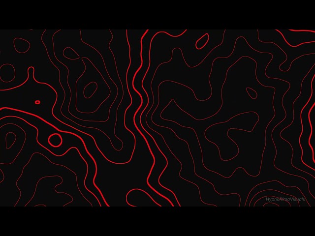 Red Topographic Line Animation | 10H Seamless Loop | 4K UHD, OLED Friendly, Ambient Contour Lines