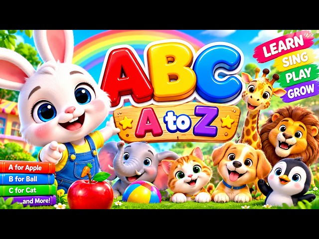 ABC Song  | A to Z Alphabet for kids | ABCD Nursery Rhyme | Petoonfun