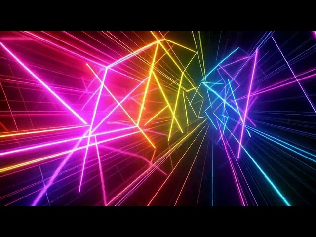 Hypnotic Neon Tunnel 🌌 4K VJ Loop HD Screensaver - Colorful Lines Visuals - Free to Use