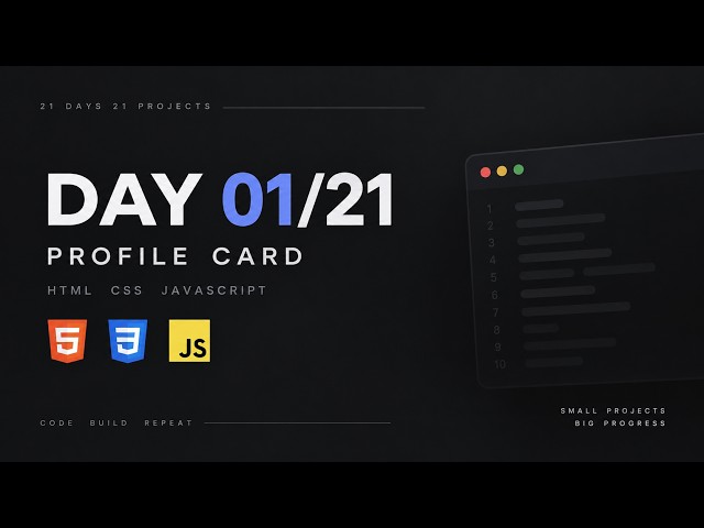 I Built a Profile Card From Scratch — Day 1/21 🎧 | HTML CSS JavaScript