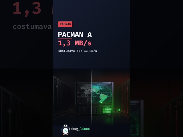 pacman baixando a 1,3 MB/s no Arch #shorts