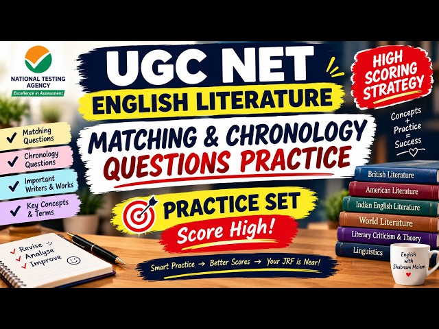 UGC NET English Literature | Matching & Chronology special | High-Scoring for JRF 🔥