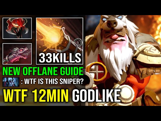 How to Offlane Sniper Against Hard Counter with 12Min Godlike Max Attack Speed Knockback Dota 2