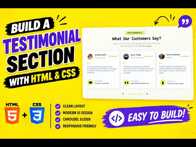 Build a Testimonial Section with HTML & CSS