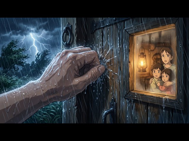 Thunderstorm Night ⚡ Someone Knocked at Their Door… | Ghibli Rain ASMR