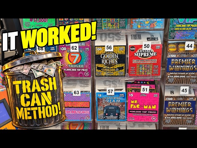 WINNING BIG with the TRASH CAN METHOD! Lottery Scratch Off Tips