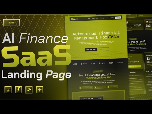 Build an AI Finance Saas Landing Page Using Next Js, React, Typescript, and Boltstack