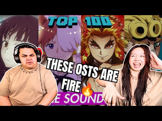 ANIME NOOBS REACT to TOP 100 Most FAVORITE Anime SOUNDTRACKS!