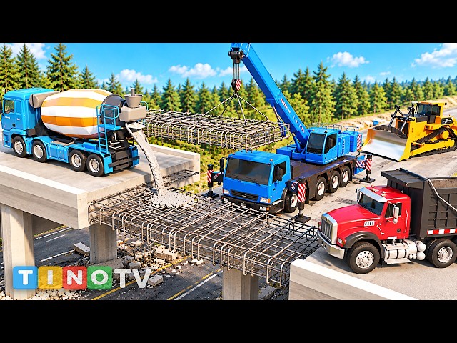 Mobile Crane Destroys Overpass Bridge! 🚧 Truck Rescue & Epic Bridge Repair Construction Simulation