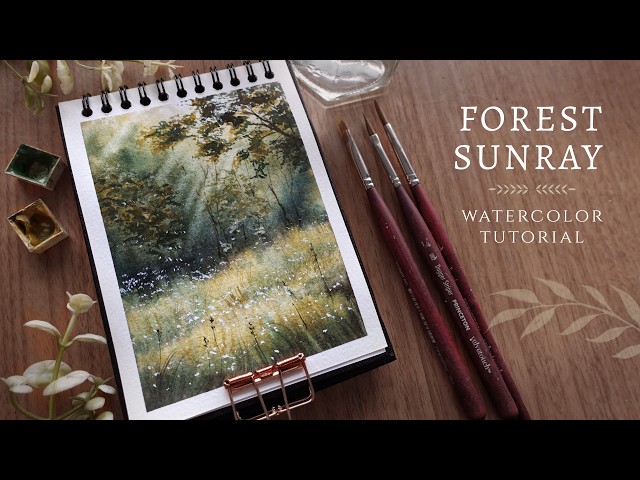 Soft Forest Sunray: Watercolor Tutorial