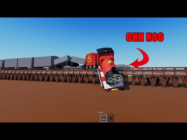 James flipped off the bridge at full speed while Thomas watched the chaos unfold in horror! 5
