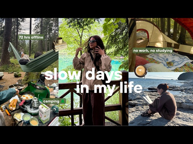 72 hours offline 🌲 | camping, slow mornings, book review & learning to do nothing