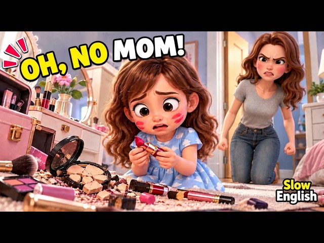 Sophie Broke Mom's Makeup... Then Said “I Don't Know”! 😱💄 | Slow English (A2)