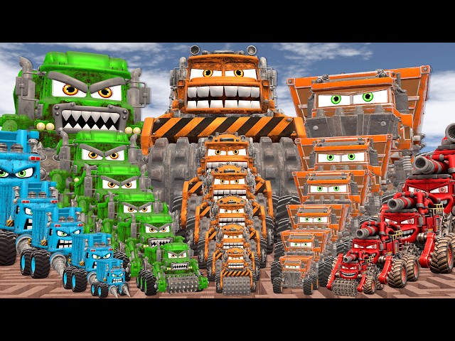 All Size Small To Large Construction Shredder Monster Truck Spider Man Car Eater Amy in Maze EP 13