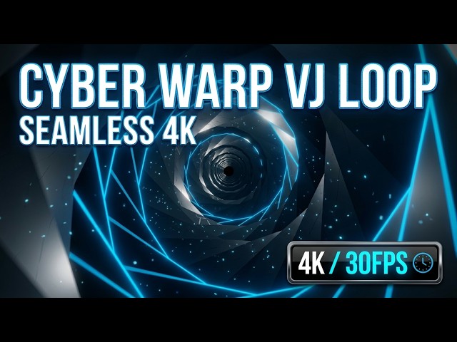[4K] Cyber Metal Spiral Tunnel | Glowing Neon Blue Web VJ Loop (No Sound) 🌀 #vjloops #4k