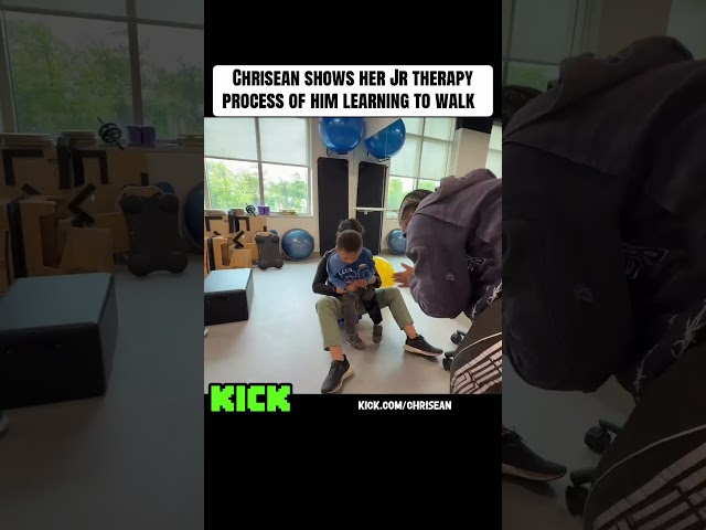 Chrisean shows her Jr therapy process of him learning to walk