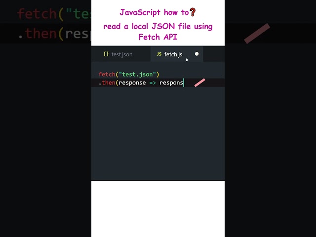 Reading a local JSON file in JavaScript using Fetch API