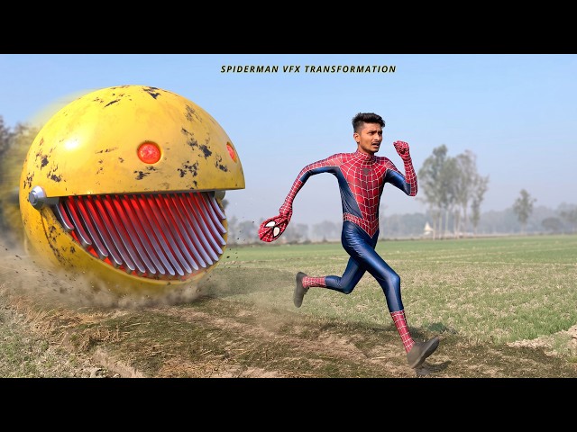 BIG Pacman & Spiderman Transformation In Real Life | VFX Short Film #spiderman #pacman