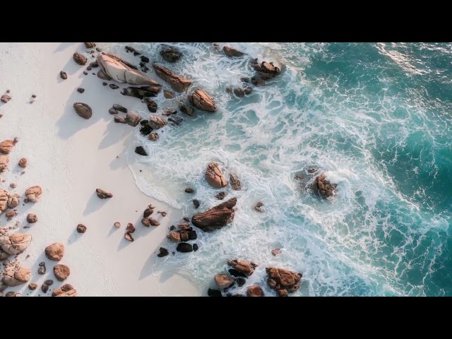 Rocky Beach Waves Loop 4K No Copyright
