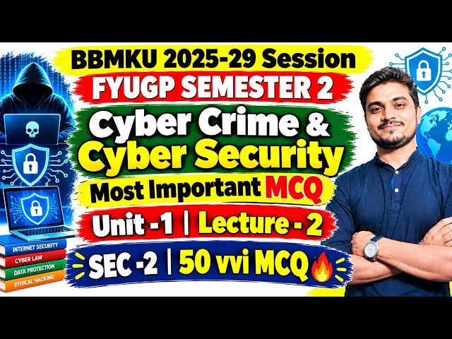 SEMESTER 2 2025-29 Session | SEC -2 Cyber Crime & Security | Important MCQ | Unit - 1 | Lecture - 2