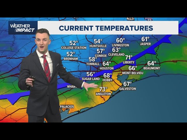Cold front pushing into the Houston area
