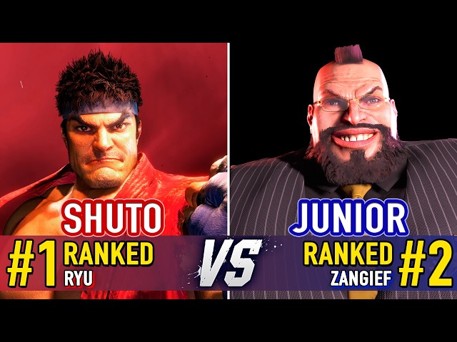 SF6 🤜 SHUTO (#1 Ranked Ryu) vs JUNIOR (#2 Ranked Zangief) 🤛 SF6 High Level Gameplay