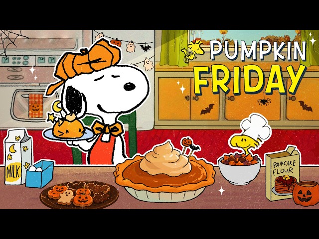 Friday Halloween Pumpkin Breakfast with Snoopy 🥧🎃| Cozy Autumn Jazz for Morning Focus & Work