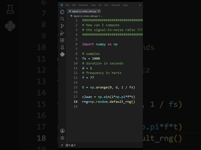 How can I compute the signal-to-noise ratio #python