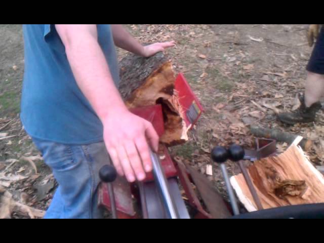 Uncle Mike's wood splitter in action